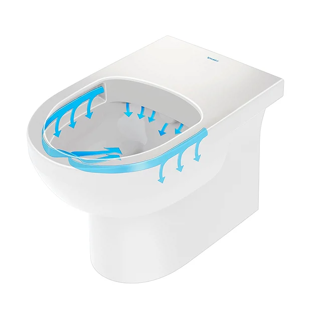 Duravit No.1 570mm Rimless Back To Wall Toilet Pan + Seat 3 Duravit No.1 570mm Rimless Back To Wall Toilet Pan + Seat