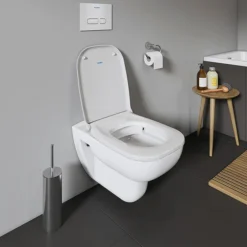 Duravit D-Code Rimless HygieneGlaze Wall Hung Toilet + Seat 13 Duravit D-Code Rimless HygieneGlaze Wall Hung Toilet + Seat -Bathroom And Toilet 2570092000 d4