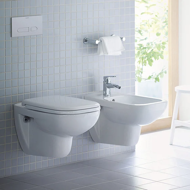 Duravit D-Code Rimless HygieneGlaze Wall Hung Toilet + Seat 3 Duravit D-Code Rimless HygieneGlaze Wall Hung Toilet + Seat