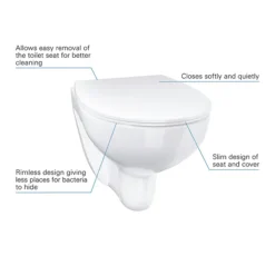 Grohe Bau Rimless Wall Hung Toilet With Slim Soft Close Seat 10 Grohe Bau Rimless Wall Hung Toilet With Slim Soft Close Seat -Bathroom And Toilet 39899000 d1