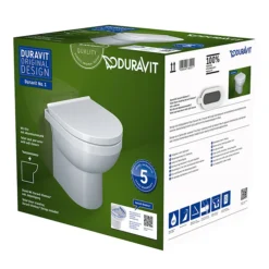 Duravit No.1 Rimless Back To Wall Toilet Pan + Soft-Close Seat -Bathroom And Toilet 41840900a1 d1
