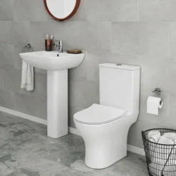 Alps Modern Rimless Short Projection Toilet + Soft Closing Seat -Bathroom And Toilet alp350 d1
