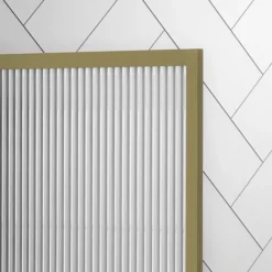 Arezzo Fluted Glass Brushed Brass Framed Urinal Partition 7 Arezzo Fluted Glass Brushed Brass Framed Urinal Partition -Bathroom And Toilet azbbfp1 detail01