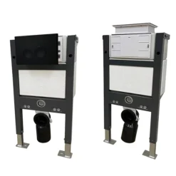 Arezzo Compact Top/Front Flush Toilet Frame With Matt Black Flush - Round Buttons -Bathroom And Toilet azcfrb detail1a