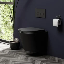 Arezzo Compact Top/Front Flush Toilet Frame With Matt Black Flush - Square Buttons -Bathroom And Toilet azcfsmbd1