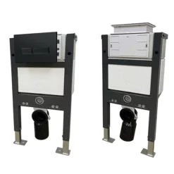 Arezzo Compact Top/Front Flush Toilet Frame With Matt Black Flush - Square Buttons -Bathroom And Toilet azcfsmbd2