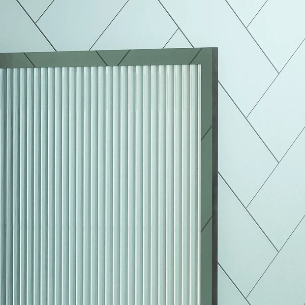 Arezzo Fluted Glass Chrome Framed Urinal Partition 5 Arezzo Fluted Glass Chrome Framed Urinal Partition - Image 3