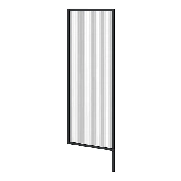 Arezzo Fluted Glass Matt Black Framed Urinal Partition 3 Arezzo Fluted Glass Matt Black Framed Urinal Partition