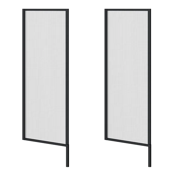 2 X Arezzo Fluted Glass Matt Black Framed Urinal Partitions 3 2 X Arezzo Fluted Glass Matt Black Framed Urinal Partitions