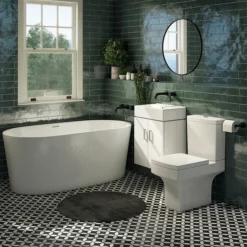 Arezzo Square Close Coupled Toilet + Soft Close Seat 10 Arezzo Square Close Coupled Toilet + Soft Close Seat -Bathroom And Toilet azsqcc d2
