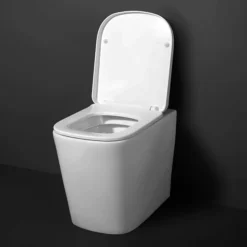 Arezzo Square BTW Rimless Toilet With Soft Close Seat 12 Arezzo Square BTW Rimless Toilet With Soft Close Seat -Bathroom And Toilet azssqbtwp d3