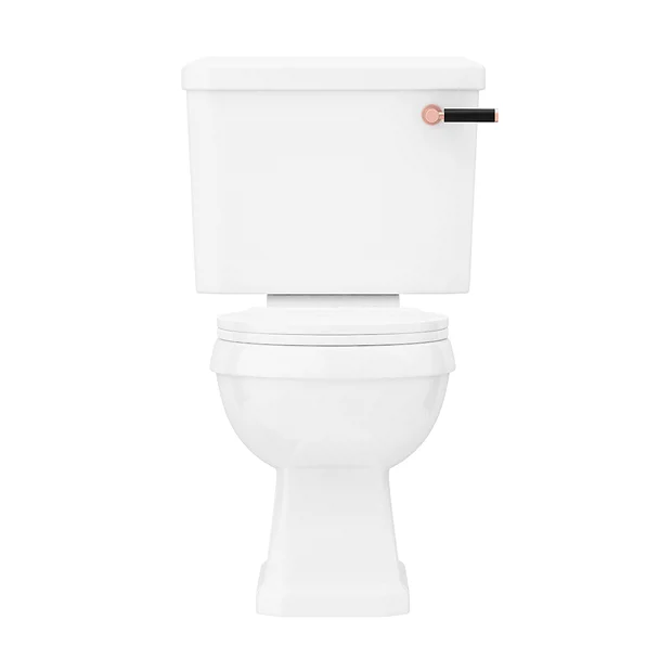 Arezzo Traditional Toilet With Rose Gold + Matt Black Lever 3 Arezzo Traditional Toilet With Rose Gold + Matt Black Lever