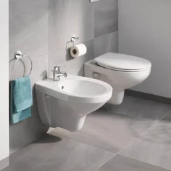 Grohe Bau Rimless Wall Hung Toilet With Soft Close Seat + FREE TOILET ROLL HOLDER 12 Grohe Bau Rimless Wall Hung Toilet With Soft Close Seat + FREE TOILET ROLL HOLDER -Bathroom And Toilet bauwhwc d4