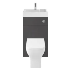 Brooklyn 500mm Gloss Grey 2-In-1 Combined Wash Basin & Toilet -Bathroom And Toilet bcomgg detail3