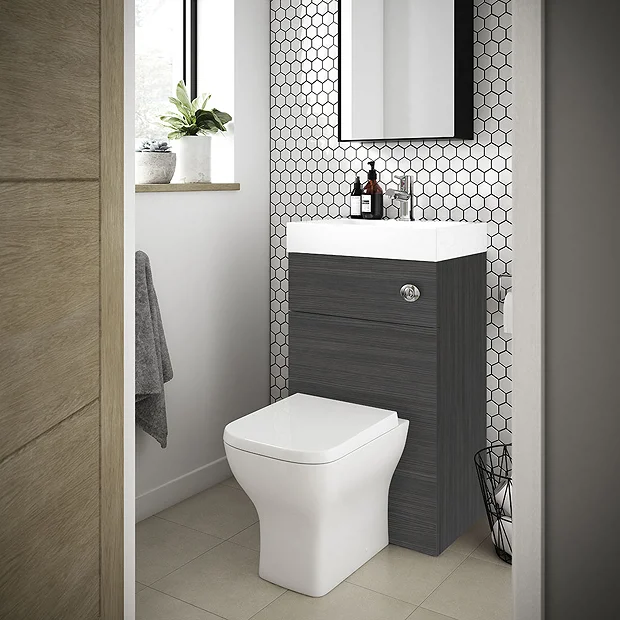 Brooklyn 500mm Grey Avola 2-In-1 Combined Wash Basin & Toilet 4 Brooklyn 500mm Grey Avola 2-In-1 Combined Wash Basin & Toilet - Image 2