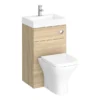 Brooklyn 500mm Natural Oak 2-In-1 Combined Wash Basin & Toilet -Bathroom And Toilet bcomoak detail2