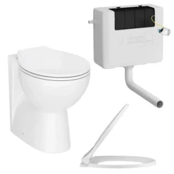 Ceramic BTW Toilet Pan With Soft-Close Seat + Dual Flush Concealed Cistern 9 Ceramic BTW Toilet Pan With Soft-Close Seat + Dual Flush Concealed Cistern -Bathroom And Toilet btwpc2nl