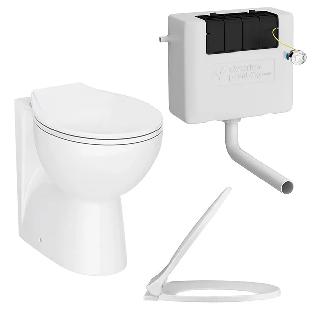 Ceramic BTW Toilet Pan With Soft-Close Seat + Dual Flush Concealed Cistern 4 Ceramic BTW Toilet Pan With Soft-Close Seat + Dual Flush Concealed Cistern - Image 2
