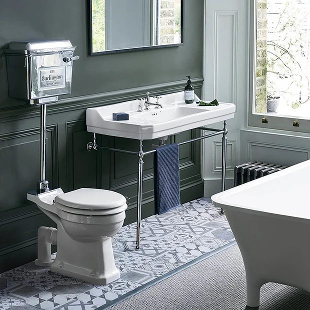Burlington Standard Medium Level WC With Chrome Lever Cistern 3 Burlington Standard Medium Level WC With Chrome Lever Cistern