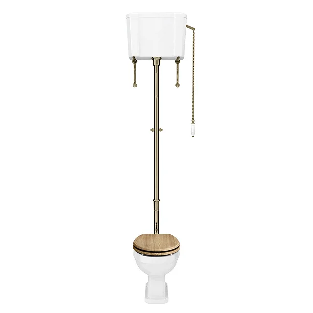 Carlton Antique Brass Traditional High Level Toilet With Soft Close Seat 4 Carlton Antique Brass Traditional High Level Toilet With Soft Close Seat - Image 2