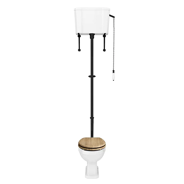 Carlton Matt Black Traditional High Level Toilet With Soft Close Seat 4 Carlton Matt Black Traditional High Level Toilet With Soft Close Seat - Image 2