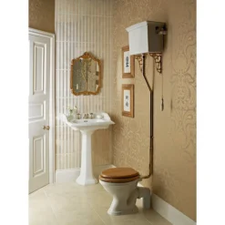Bathroom And Toilet 21 Heritage - Dorchester High-level WC & Gold Flush Pack