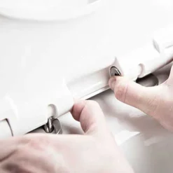 Twyford E100 Round Rimfree Wall Hung WC + Soft Close Seat -Bathroom And Toilet e17857wh d3