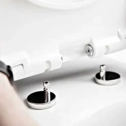 Twyford E100 Round Rimfree Wall Hung WC + Soft Close Seat -Bathroom And Toilet e17857wh d4