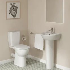 Ideal Standard Eurovit+ Comfort Height Close Coupled Toilet With Soft Close Seat -Bathroom And Toilet e218401 d1