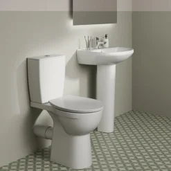 Ideal Standard Eurovit+ Comfort Height Close Coupled Toilet With Soft Close Seat -Bathroom And Toilet e218401 d2