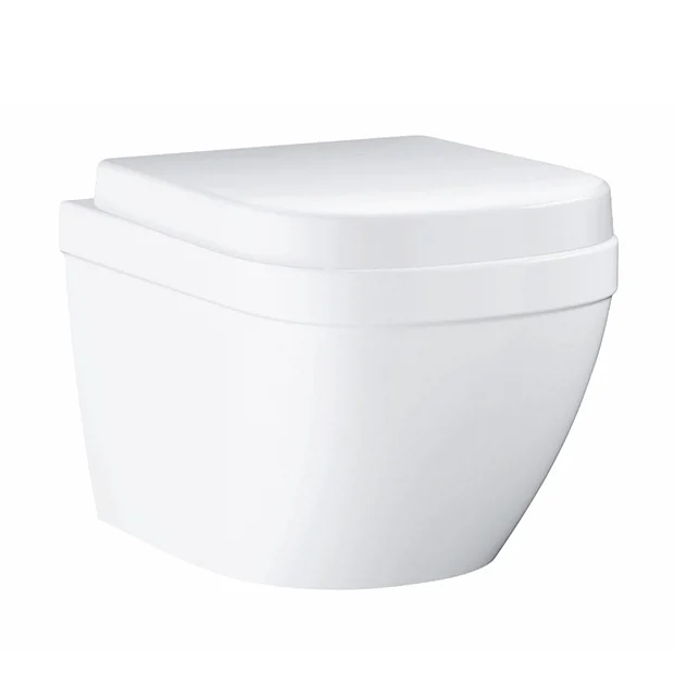 Grohe Euro Compact Rimless Wall Hung Toilet With Soft Close Seat + FREE TOILET ROLL HOLDER 4 Grohe Euro Compact Rimless Wall Hung Toilet With Soft Close Seat + FREE TOILET ROLL HOLDER - Image 2