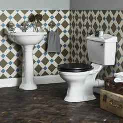 Bayswater Porchester Traditional Close Coupled Toilet With Ceramic Lever Flush