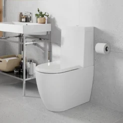 Britton Bathrooms Milan Rimless Close Coupled Toilet + Soft Close Seat -Bathroom And Toilet milacc d1