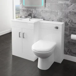 Toreno 500mm BTW Toilet Unit Incl. Cistern + Round Pan (Depth 200mm) 10 Toreno 500mm BTW Toilet Unit Incl. Cistern + Round Pan (Depth 200mm) -Bathroom And Toilet modenahighglosswhitebtwwcunitcisternsoftcloseseatw500xd200mmdetail1