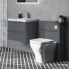 Monza Matt Grey 500mm Wide WC Unit With Cistern, Brushed Brass Flush + Modern Pan 2 Monza Matt Grey 500mm Wide WC Unit With Cistern, Brushed Brass Flush + Modern Pan -Bathroom And Toilet mz5wcggbb d4
