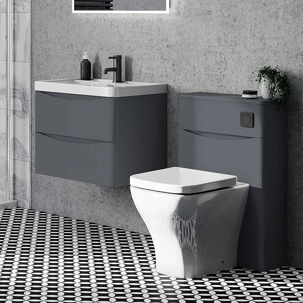 Monza Matt Grey 500mm Wide WC Unit (Depth 200mm) 5 Monza Matt Grey 500mm Wide WC Unit (Depth 200mm) - Image 3