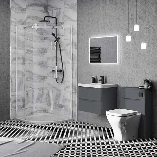 Monza Matt Grey 500mm Wide WC Unit (Depth 200mm) 3 Monza Matt Grey 500mm Wide WC Unit (Depth 200mm)