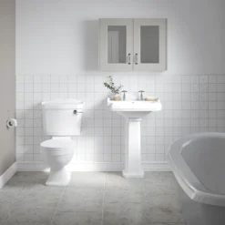 Oxford Close Coupled Traditional Toilet WC With Toilet Seat 11 Oxford Close Coupled Traditional Toilet WC With Toilet Seat -Bathroom And Toilet oxp01 d3