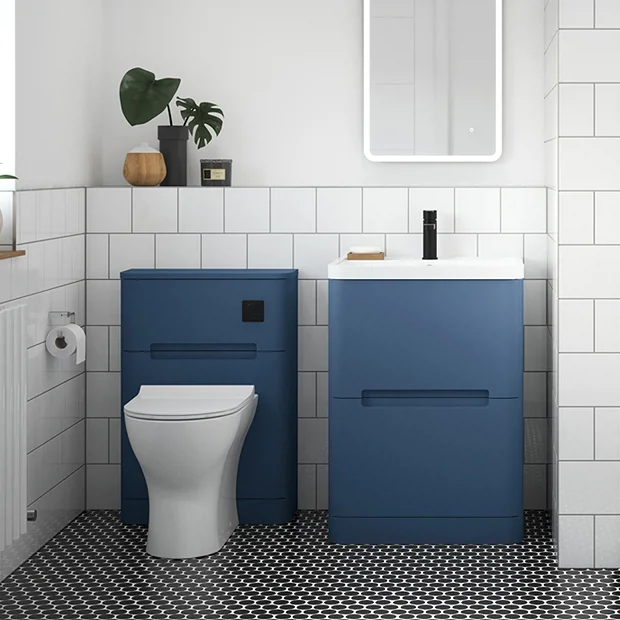 Nuie Elbe Satin Blue 550mm WC Unit 3 Nuie Elbe Satin Blue 550mm WC Unit