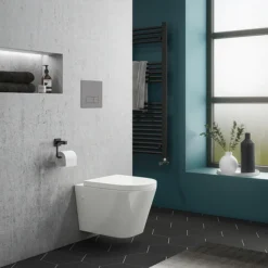Bathroom And Toilet 34 RAK Resort Wall Hung Rimless Pan + Quick Release Soft Close Urea Seat