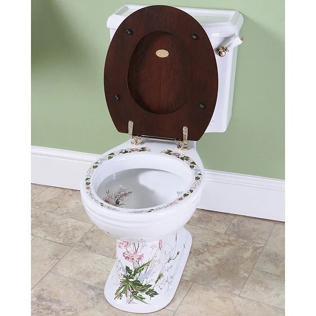 Silverdale Victorian Garden Pattern Close Coupled Toilet - Excludes Seat 5 Silverdale Victorian Garden Pattern Close Coupled Toilet - Excludes Seat - Image 3