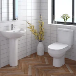 Sofia Modern Close Coupled Toilet + Soft Close Seat -Bathroom And Toilet sofia basin 3