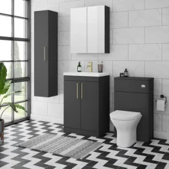 Arezzo 500 Matt Black WC Unit With Cistern + Modern Pan 9 Arezzo 500 Matt Black WC Unit With Cistern + Modern Pan -Bathroom And Toilet softblacklifestyle01