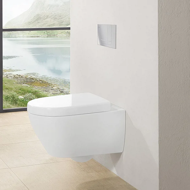 Villeroy & Boch Villeroy And Boch Viconnect Pro Toilet Frame With Chrome Flush Plate + Subway 2.0 Wall Hung Toilet 4 Villeroy & Boch Villeroy And Boch Viconnect Pro Toilet Frame With Chrome Flush Plate + Subway 2.0 Wall Hung Toilet - Image 2