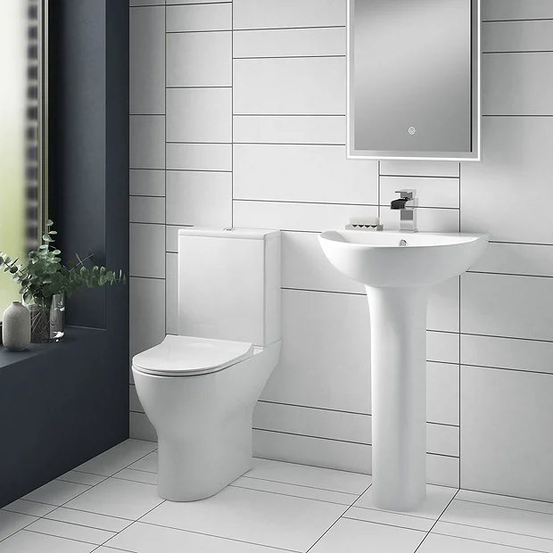 Toreno Round Rimless Close Coupled Toilet + Soft Close Seat 7 Toreno Round Rimless Close Coupled Toilet + Soft Close Seat - Image 5