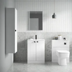 Venice Abstract WC Unit - White - 500mm -Bathroom And Toilet va600wcwhi d1