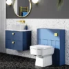 Venice Abstract Blue Complete Toilet Unit W. Pan, Cistern + Brushed Brass Flush 1 Venice Abstract Blue Complete Toilet Unit W. Pan, Cistern + Brushed Brass Flush -Bathroom And Toilet va6wcblubbd6