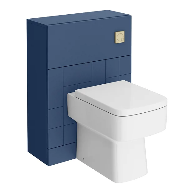Venice Abstract Blue Complete Toilet Unit W. Pan, Cistern + Brushed Brass Flush 4 Venice Abstract Blue Complete Toilet Unit W. Pan, Cistern + Brushed Brass Flush - Image 2