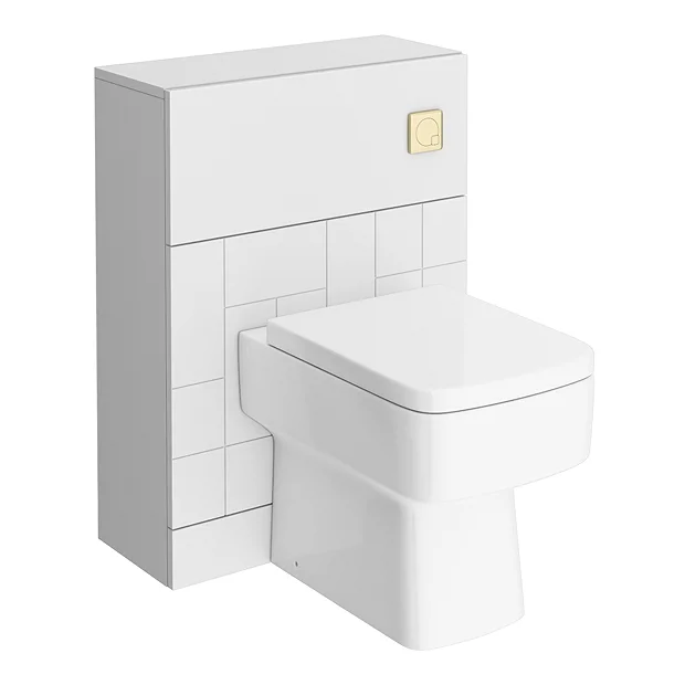 Venice Abstract White Complete Toilet Unit W. Pan, Cistern + Brushed Brass Flush 4 Venice Abstract White Complete Toilet Unit W. Pan, Cistern + Brushed Brass Flush - Image 2