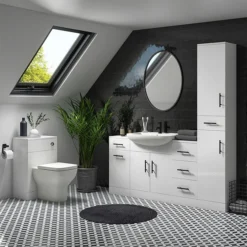 Venice 500x300mm White Gloss BTW Toilet Unit Incl. Cistern + Modern Pan